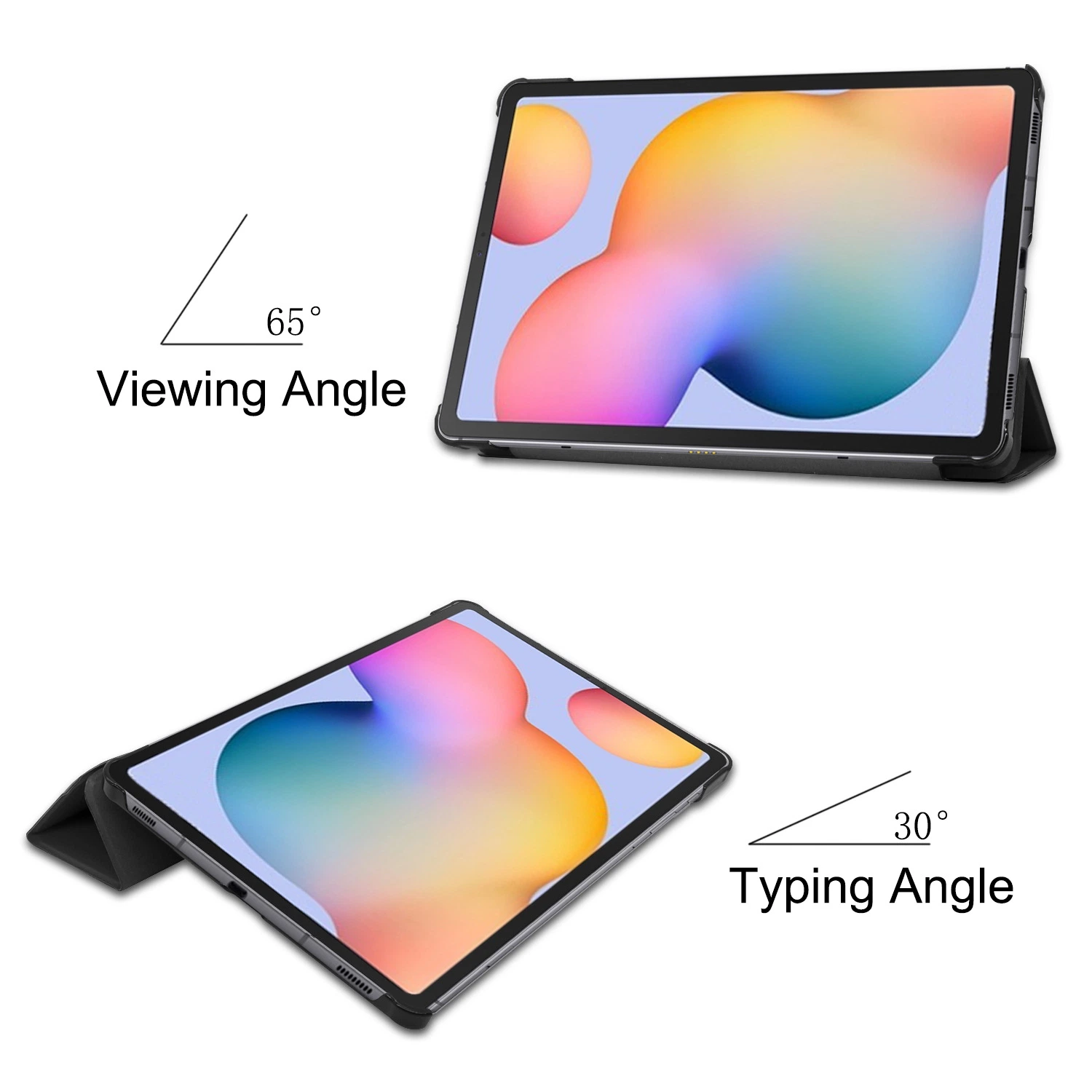 pour Samsung Galaxy Tab S6 Lite 10.4 2022 Sm-P613/P619 Étui Ultra Mince avec Support Multi-Angle