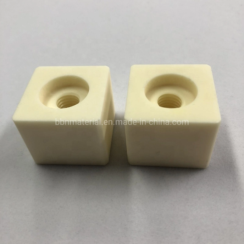 Customized Internal M5 Thread Alumina 95% 99% Al2O3 Ceramic Insulator Block with Good Wear Resistant