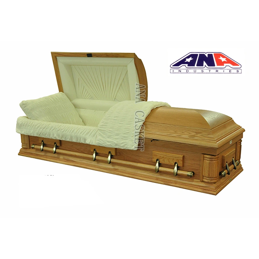 American Style Solid Poplar Funeral Wooden Casket