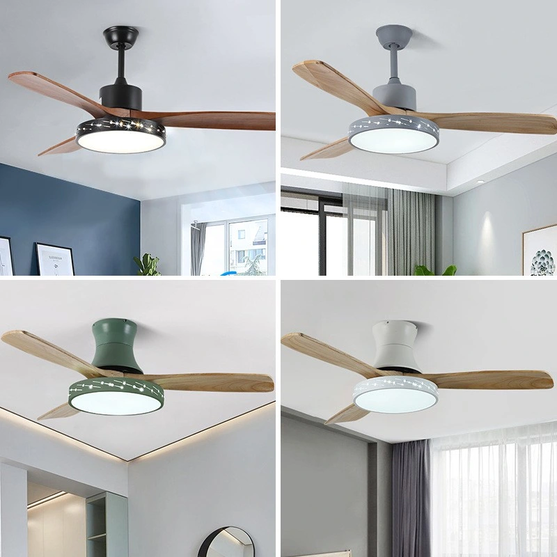 52&prime; &prime; Strong Wind Ceiling Fan Light Remote Control LED Light Pendant Lamp Chandelier