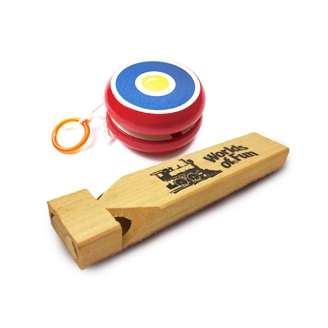 Wooden Train Flute and Wooden Yo-Yo for Musical Toy