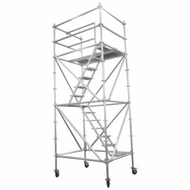 Q235 Steel Frame Moving Galvanized Building Ringlock Scaffold Layher Tower System for Building Costruction