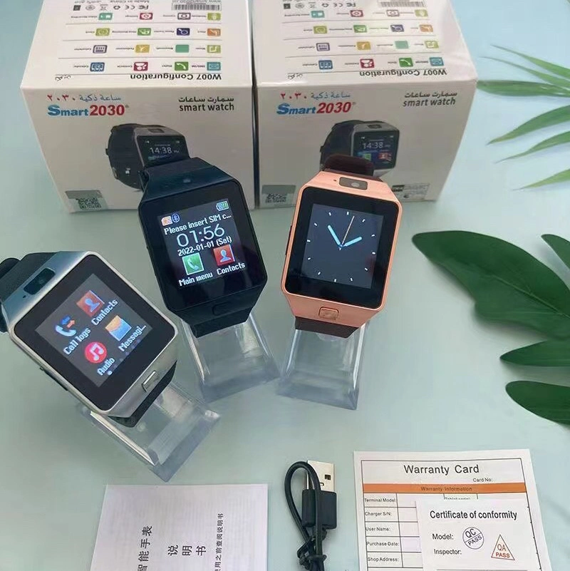 Dz09 الساعة الذكية الهاتف المحمول الإنترنت الهاتف المحمول شاشة اللمس تحديد المواقع كاميرا BT SmartWatch