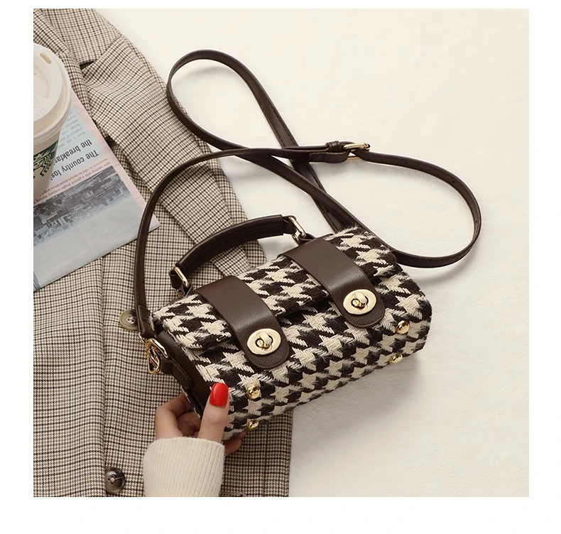 Fashion Style Wholesale PU and Textile Assorted Fully Hard Boston Shoulder Bag