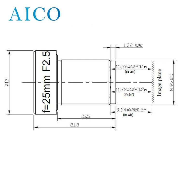 2/3 "F2.5 F5.6 F8.0 10MP 25mm 4K M12 S-Mount Macro Industrial CCTV Board Lens for Machine Vision"