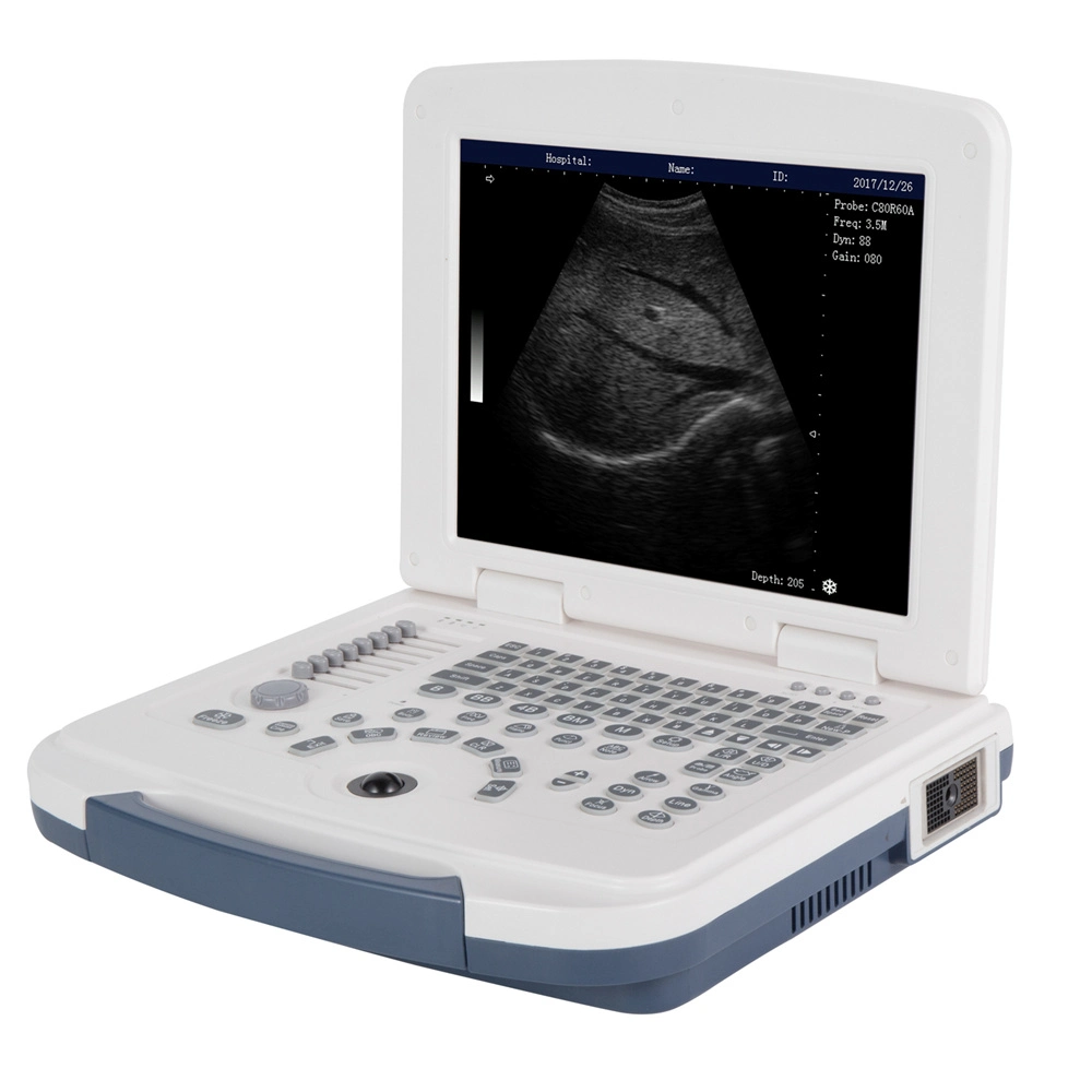 Hospital Portable 12.1 Inch LCD Laptop B/W Veterinray Anmimal Ultrasound Scanner