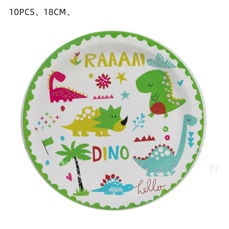 Dinosaur Children&prime; S Birthday Party Decorations Disposable Tableware Set