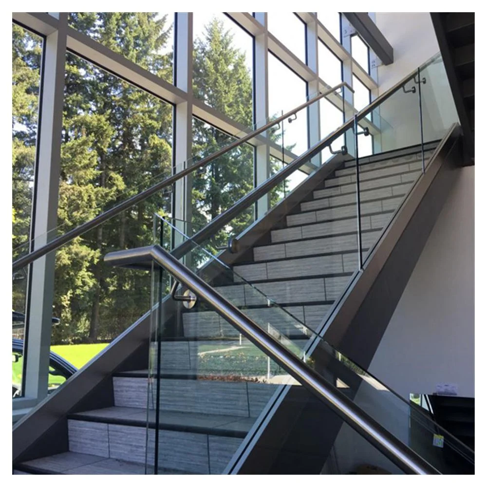 Aluminum U Channel Frameless Glass Balustrade Modern Handrail