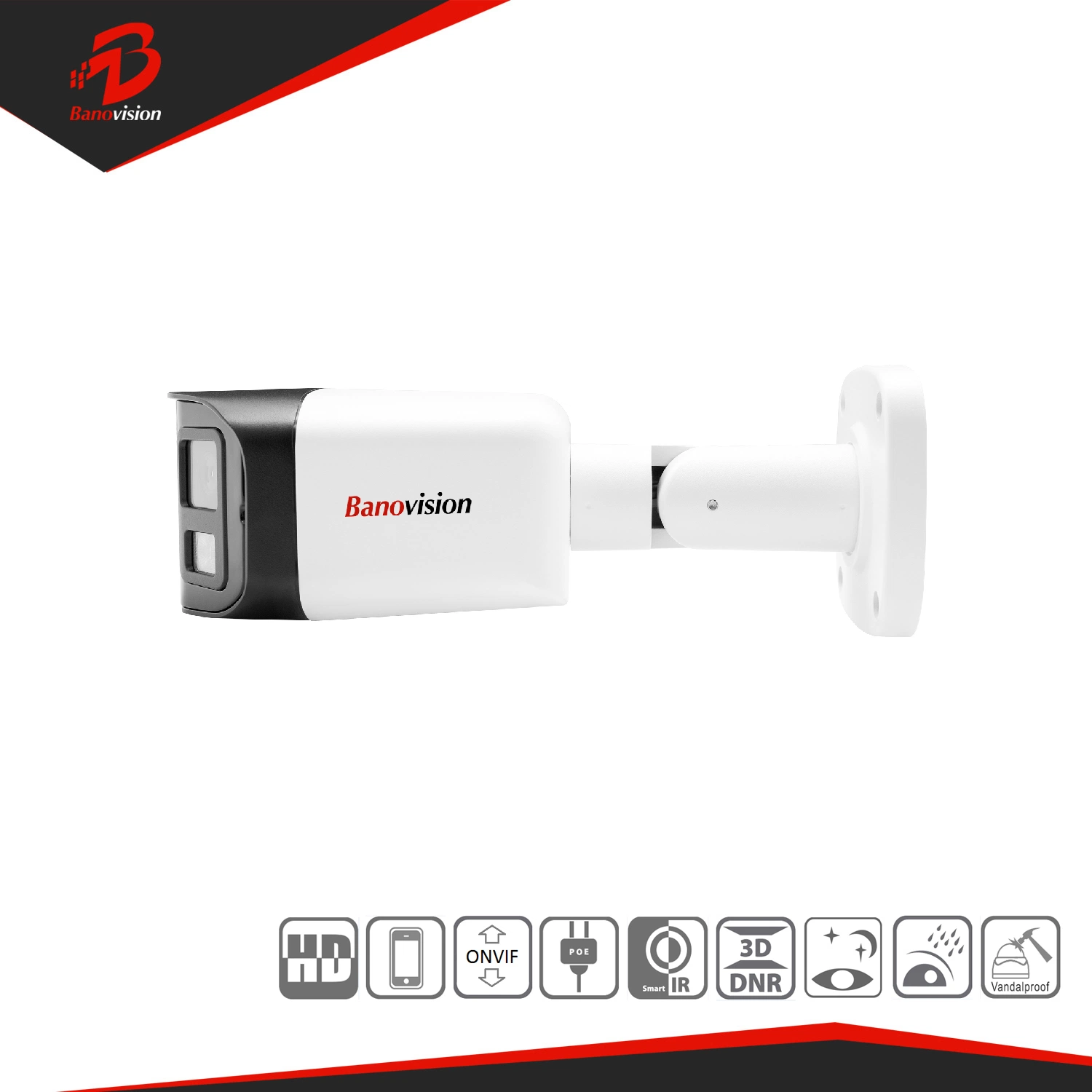 Dual Lens 4MP CCTV Wasserdichte Sicherheitsüberwachung IP-Netzwerk Bullet Kamera