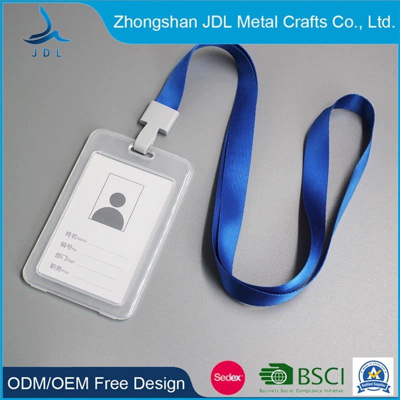 Hard Plastic - Black Badge Holder for Lanyard, Horizontal & Vertical Dual-Use, Double Sided Hold 2 Cards