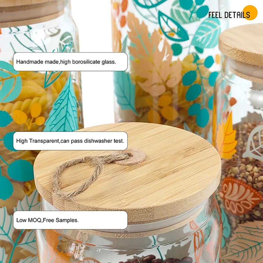 5%off Wholesale/Supplier Custom High Borosilicate Glass Sealed Tank Acacia Wooden Lid Tea Canister Transparent Glass Storage Tank/Jar Candy Jar