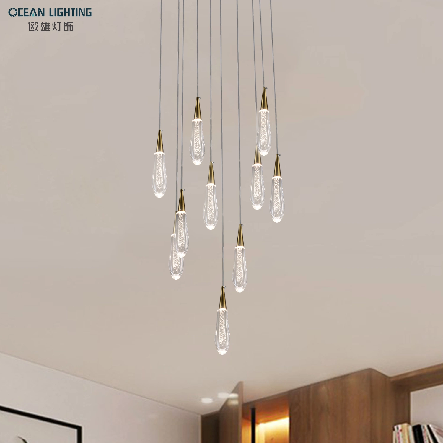 Crystal Pendant Lamp for Home Decoration Om820100210 Heads