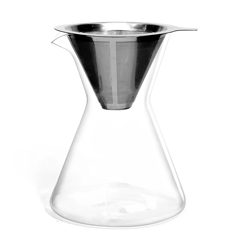 Verre borosilicaté résistant à la chaleur avec filtre permanent de pot de café