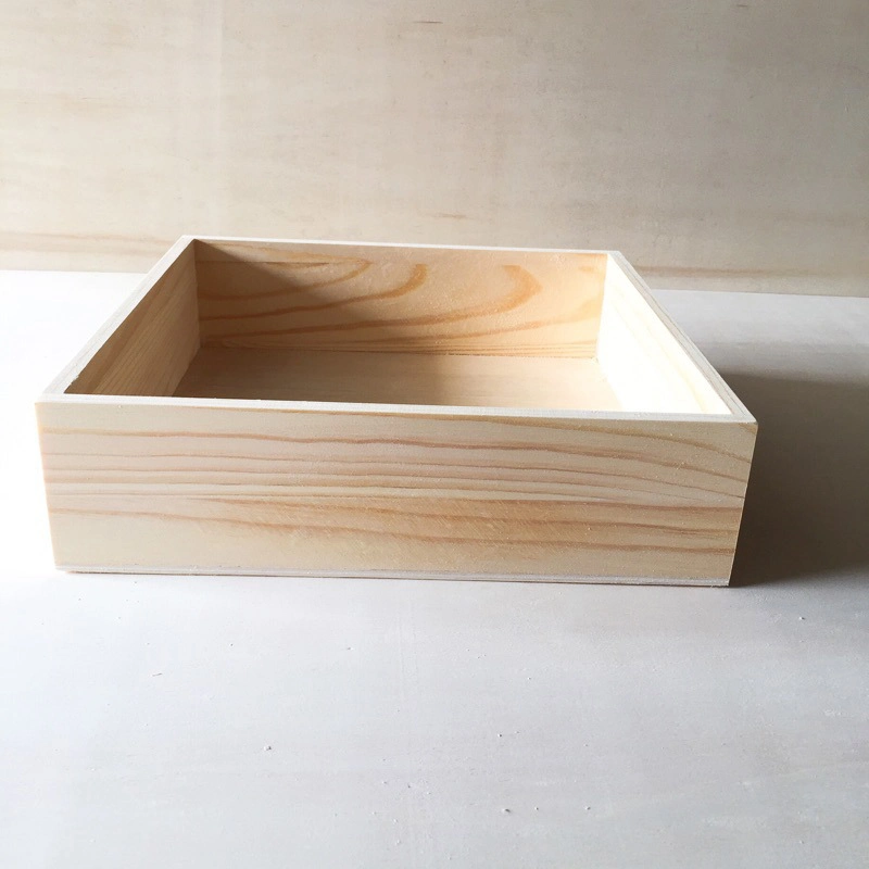 Original Color Unadorned Plain Wooden Box Naked Nude Unvarnished Unfinished Wooden Box Wood Box Frame Semi-Finished Wood Box