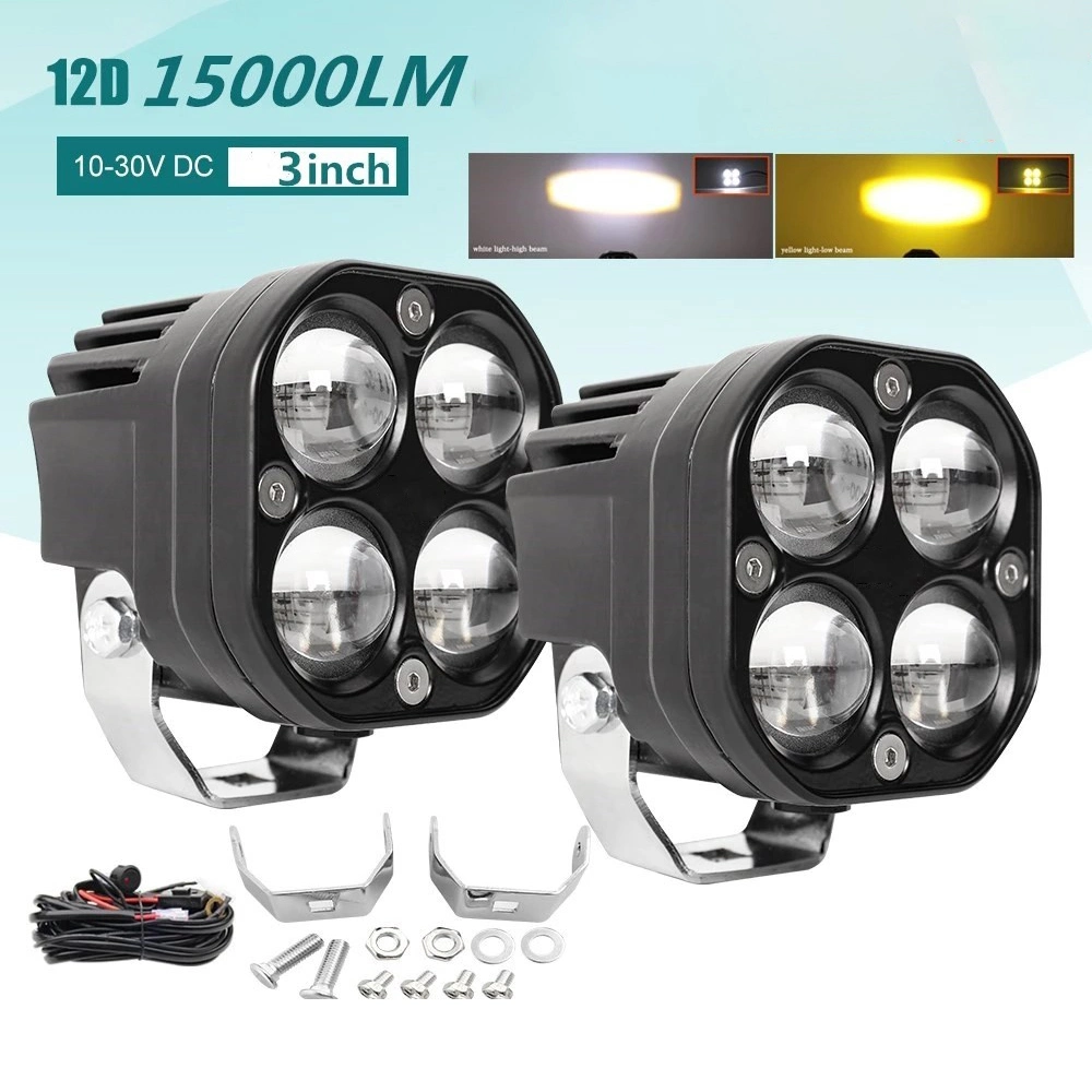 3 pouces 120W Spot Fog Light 12V Square LED Work Light pour camion hors route 4X4 voiture