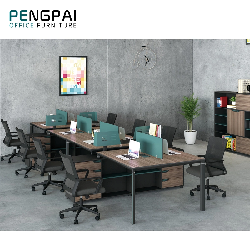 Pengpai حجيرة تقسيم مرنة 4 أشخاص مكتب المكتب طاولة حديثة أثاث المكاتب