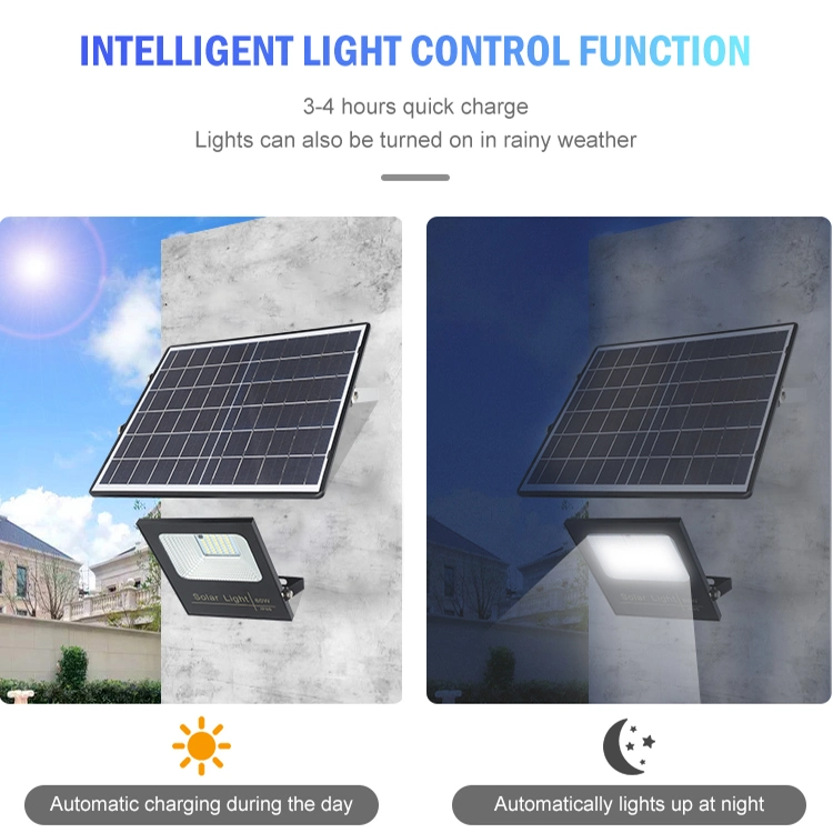 Projetor de LED solar com painéis solares para exterior à prova de água IP65