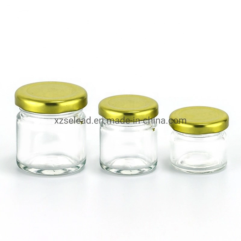 25ml 30ml 50ml Mini tarro de miel mermelada de vidrio redondas y pequeñas jarras de vidrio con tapa tarro de pepinillos de almacenamiento de alimentos