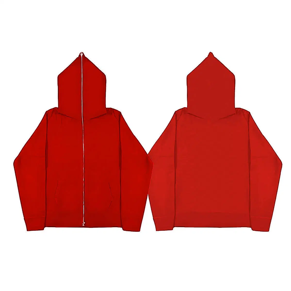 Super Heavyweight Plush Full-Zip Cool Pattern Hooded Jacket