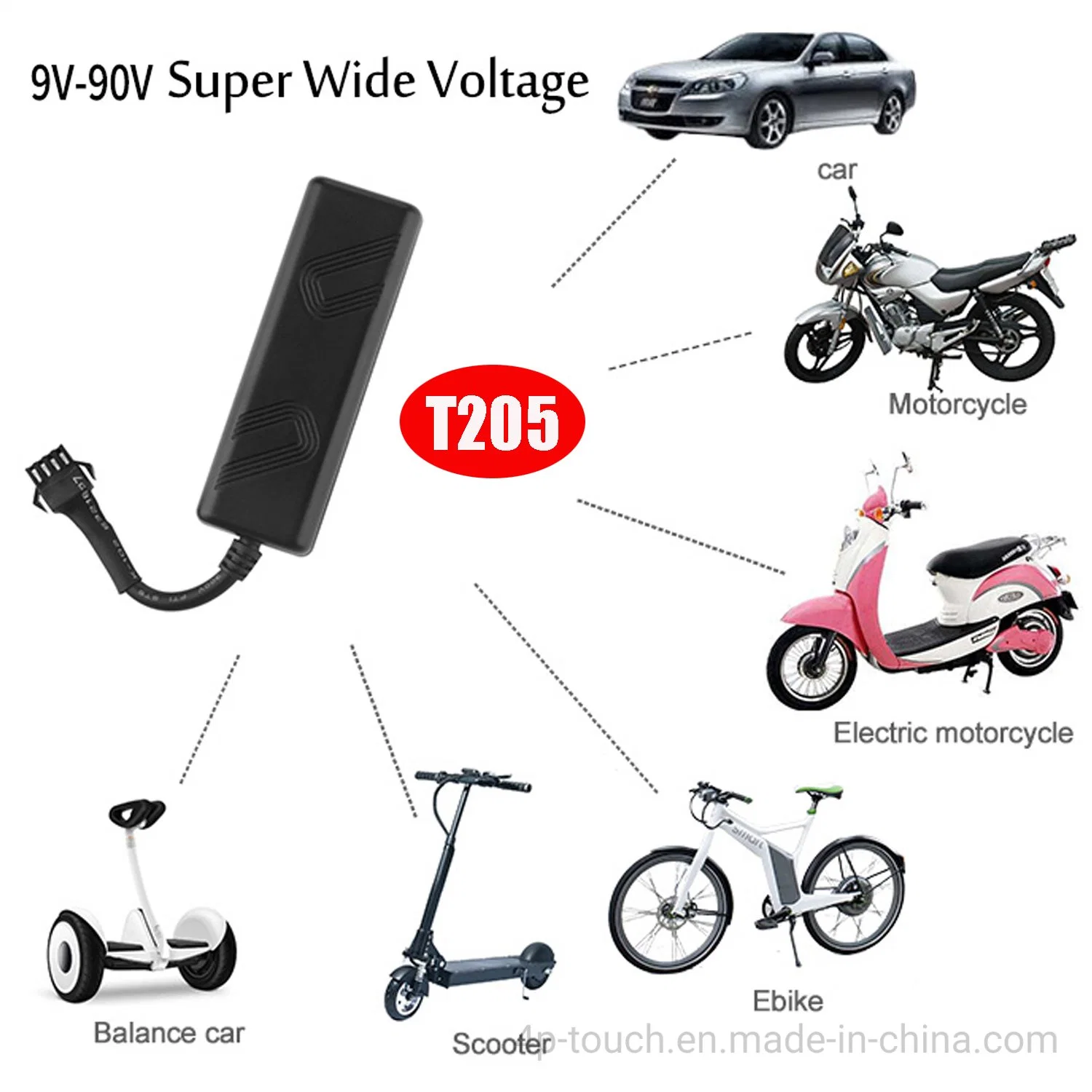 2G GSM GPS Tracking Device System Bike GPS Tracker for Vehicle Tracking with Remote Cut Oil or Circuit T205