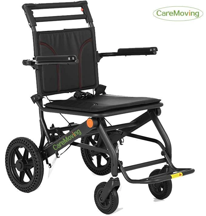 10kg Ultra Lightweight Aluminum Airplane Travel Transport Chair Elderly Disabled Folding Wheelchair for Adult