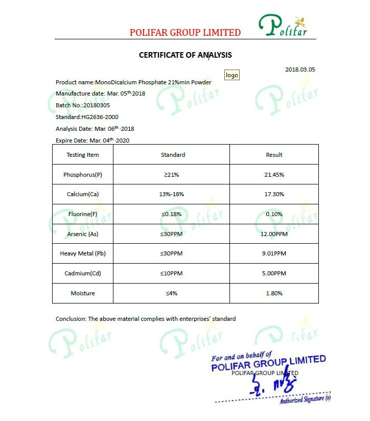 21% MDCP Animal Feed Mono-Dicalcium Phosphate