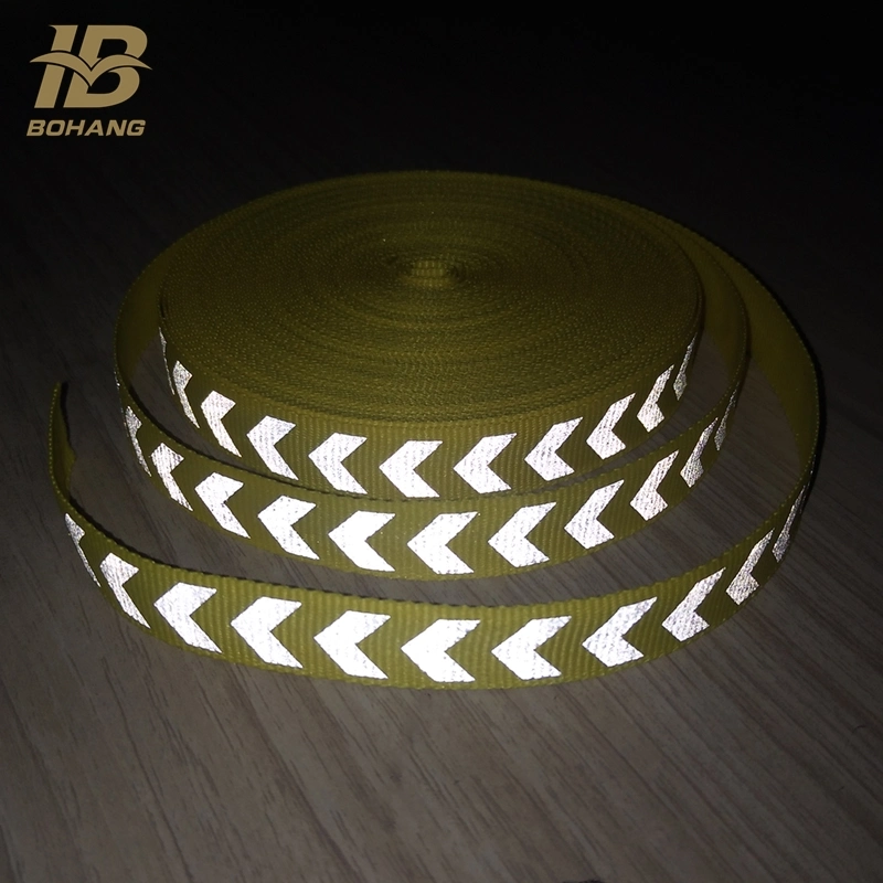 En20471 Sew on Fluorescent Green Reflective Safety Webbing Ribbon Tapes