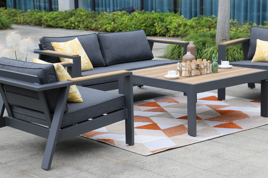 Hot Sale Modern Leisure Furniture Style Sofa Set Aluminium Patio Furniture Outdoor Lounge