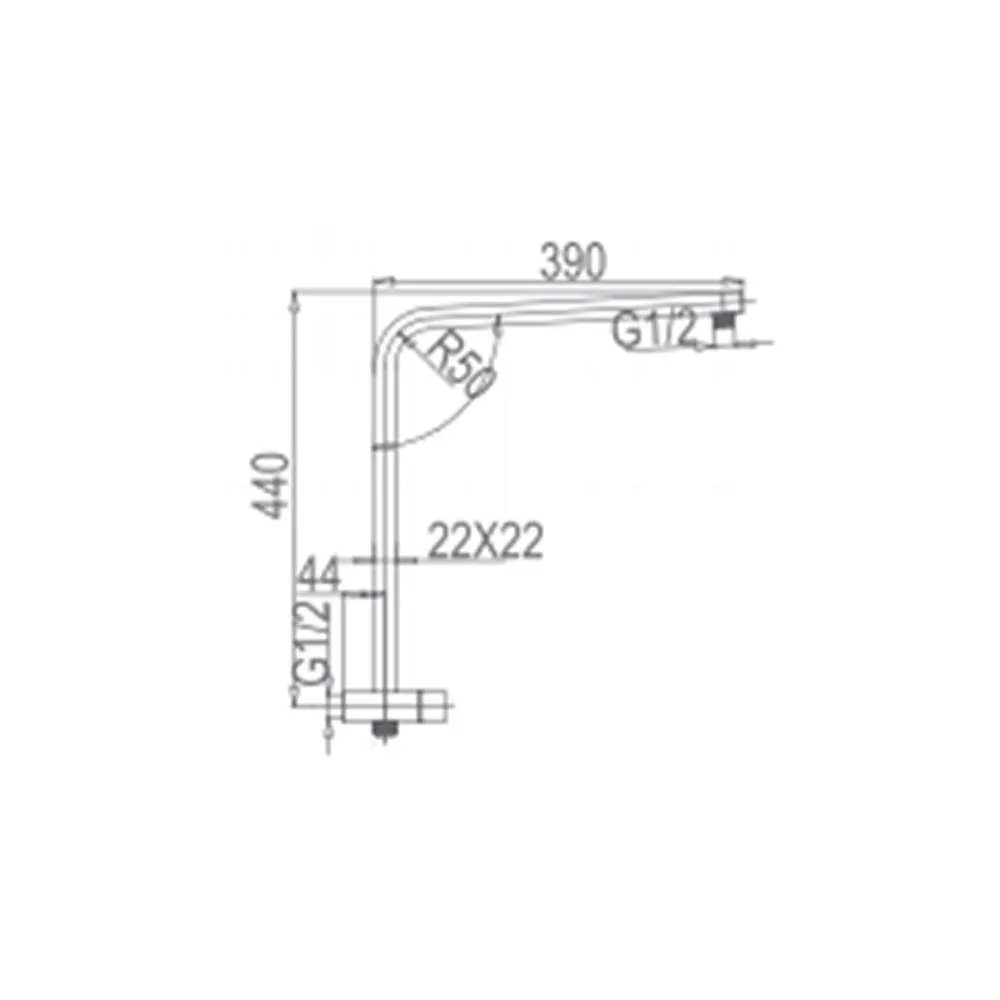 Brass Wall Mounted Shower Set Concealed with 8inch Square S. S Shower Head Rain Bath Shower