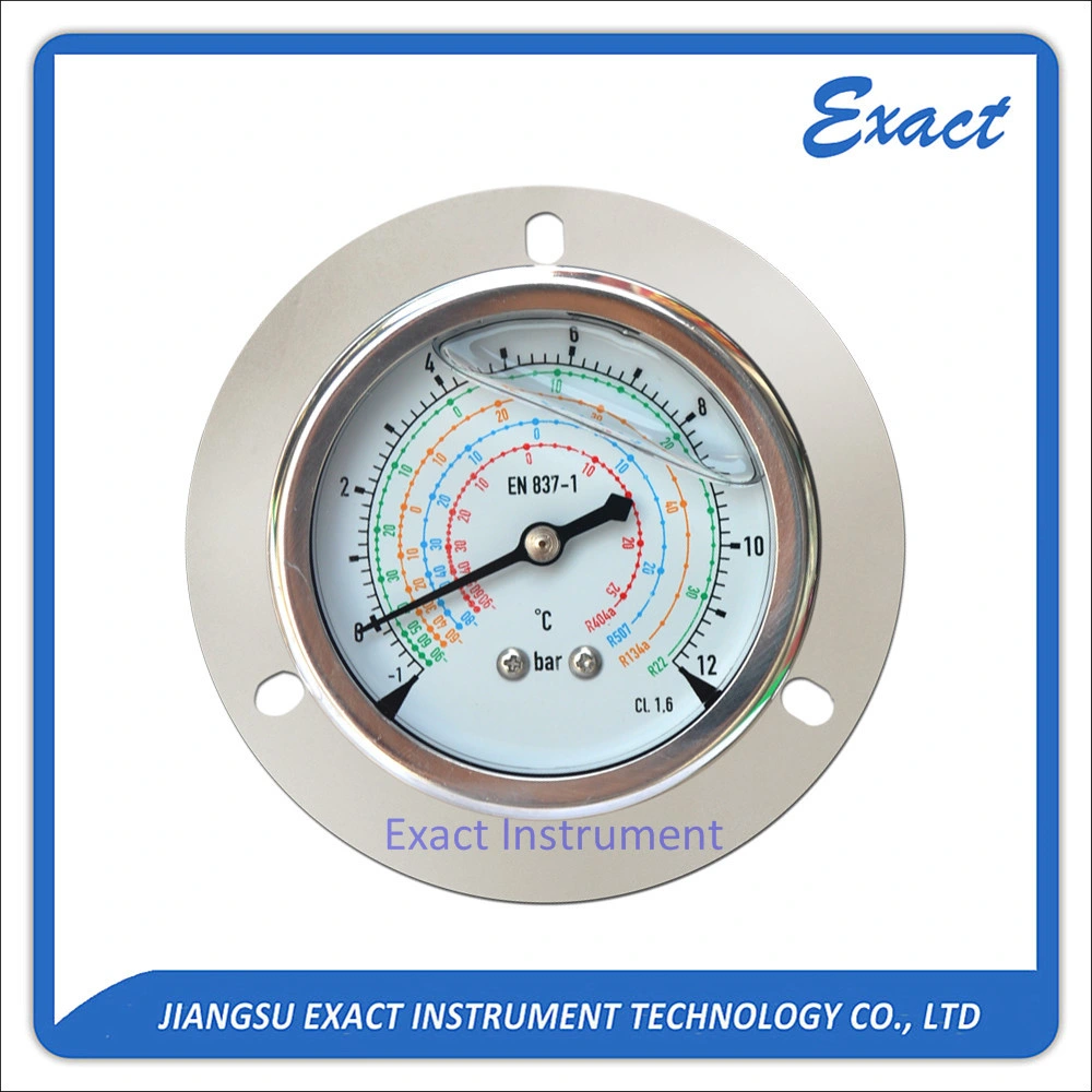 La presión de refrigeración Gauge-Back Manometer-Stainless Medidor de acero