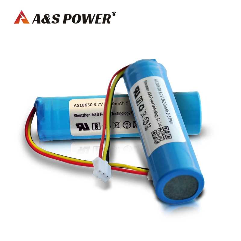 UL2054, CB, CE, Kc, Un38.3 Approved Best Quality 3.7V 18650 2600mAh Rechargeable Li-ion Battery for LED Lighting