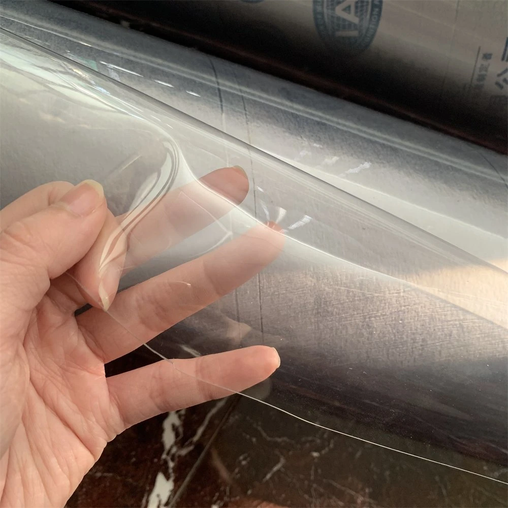 High quality/High cost performance Wholesale/Supplier Rolls 0.3mm Super Clear PVC Blue and Transparent Soft Plastic Flexible PVC Film for Table Cloth