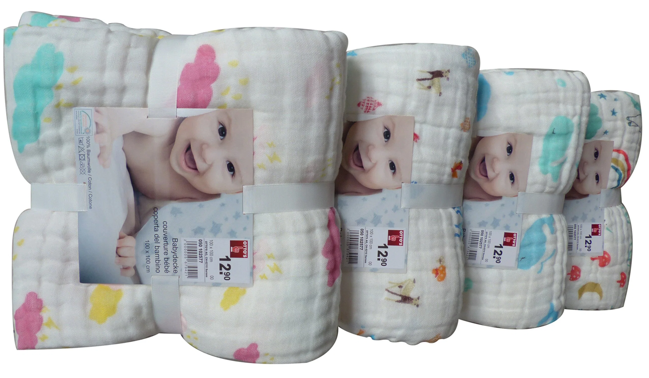 Custom Designs 6 Layers 100% Cotton Newborn Baby Muslin Swaddle Blankets