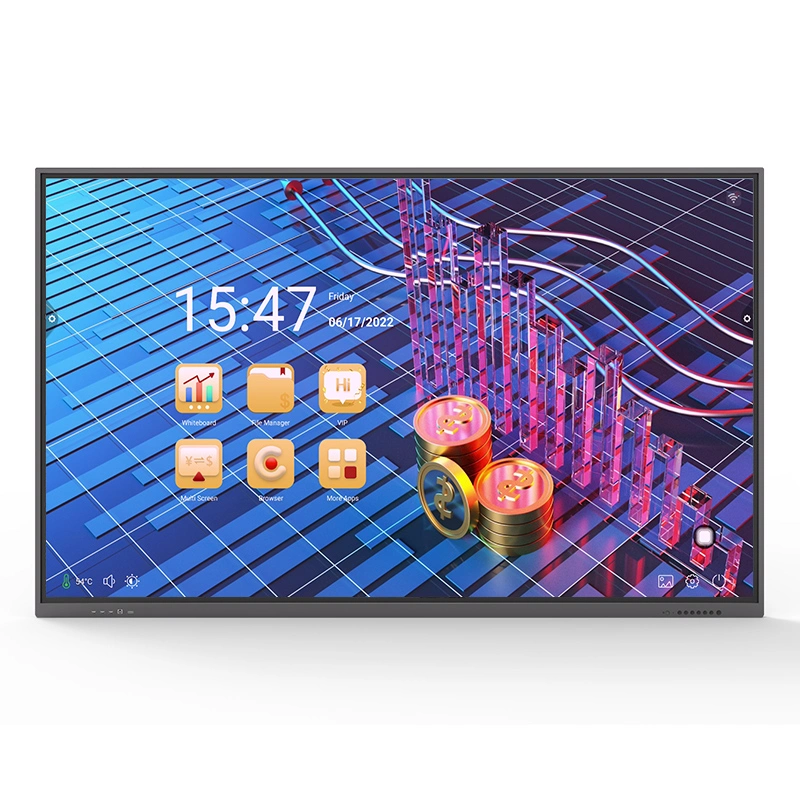 Hot Selling 75 Inch IR 4K Resolution Interactive Touch Screen Monitors Panel Display Smart White Board