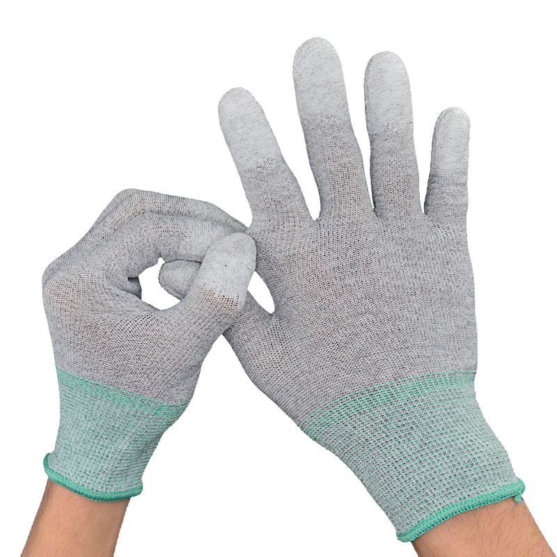 Leenol -1588005f-N Disposable Type Polyester Fingers and Palm Coating Worker Gloves