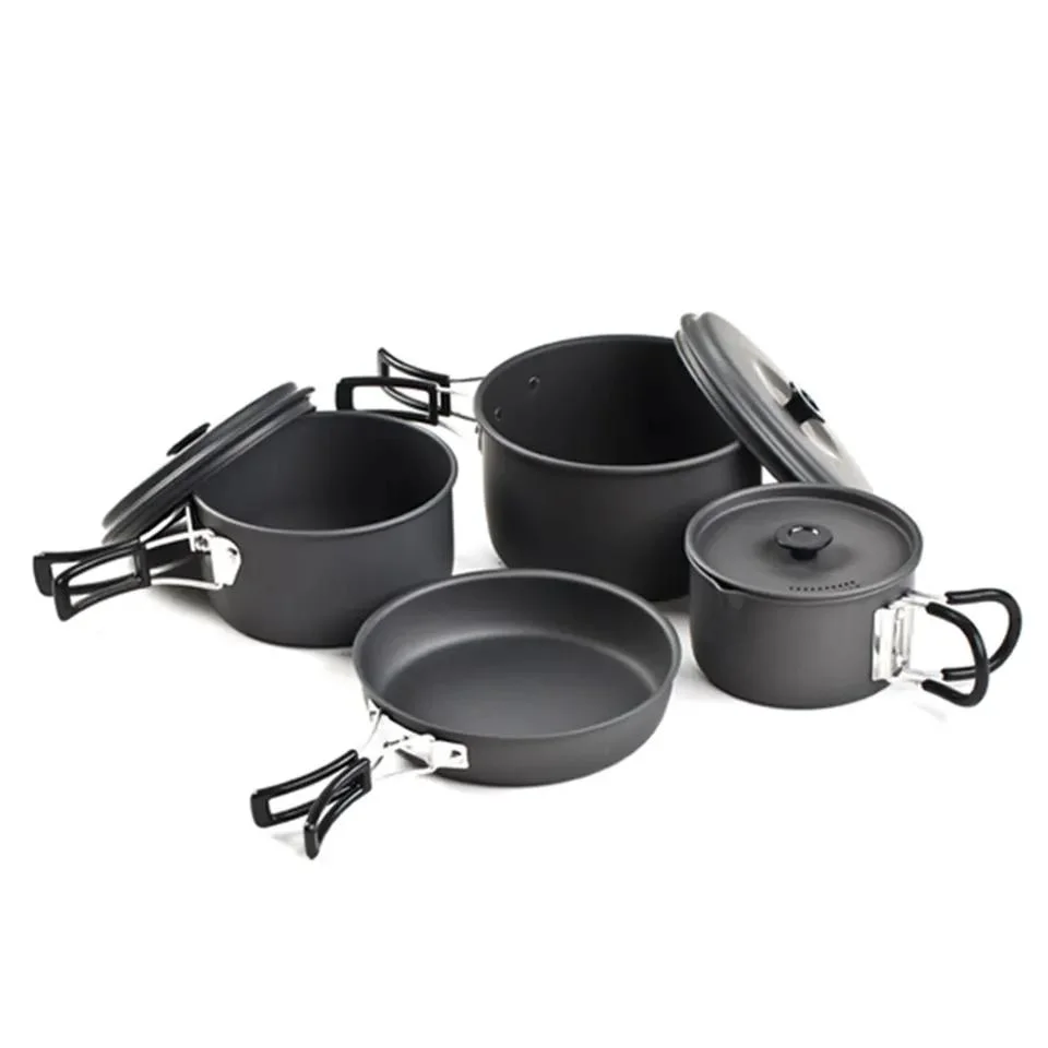 Set of 8 Pieces Camping Cooker, Camping Cooking Pot and Pan