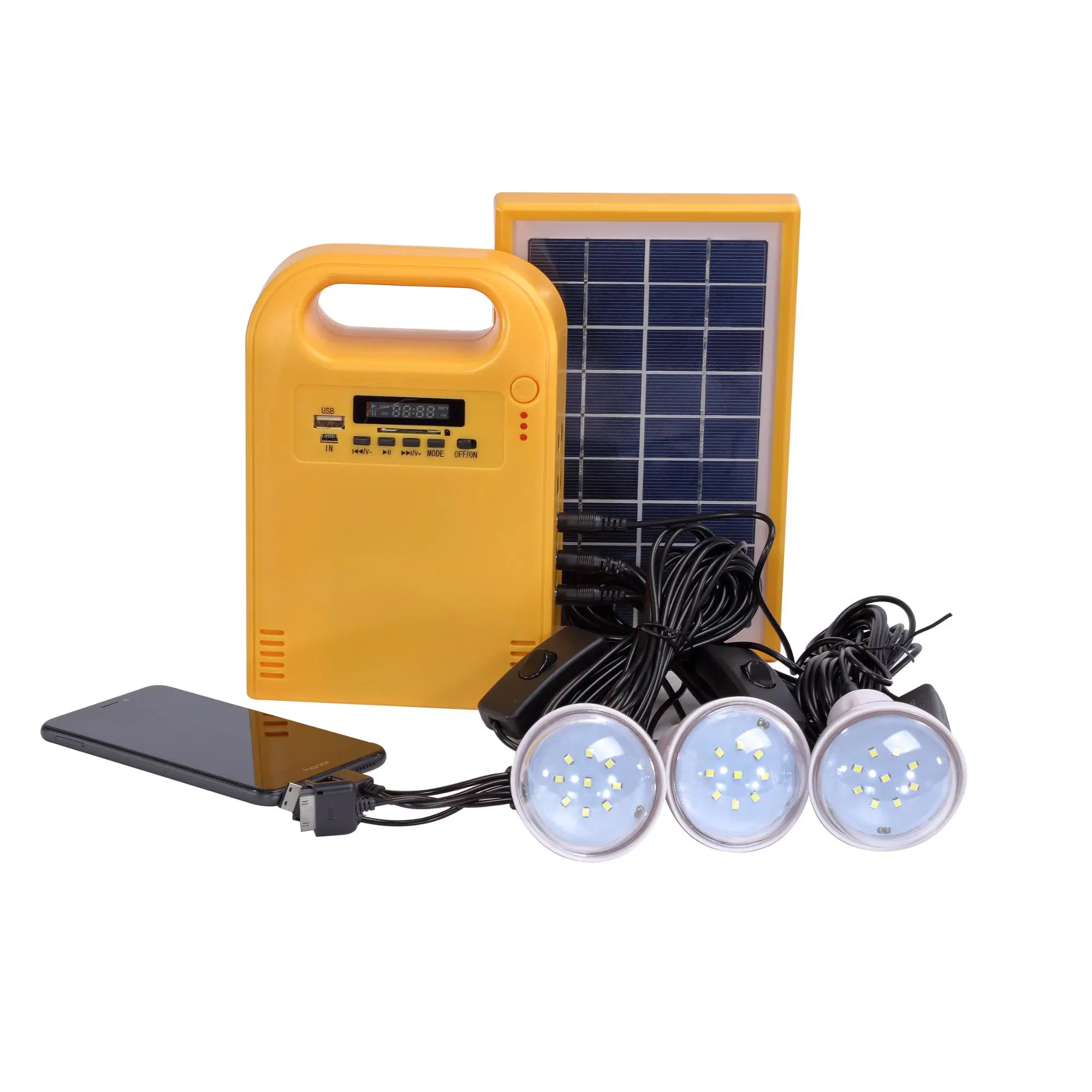 Tragbare Solar Lighting Power LED-Home-Licht-Kits