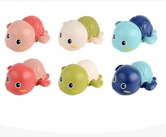 Novelty Cute Swimming Pool Cartoon Animals Tortoise Duck Wind up Spring Clockwork ABS Plastic Bath Toys for Baby