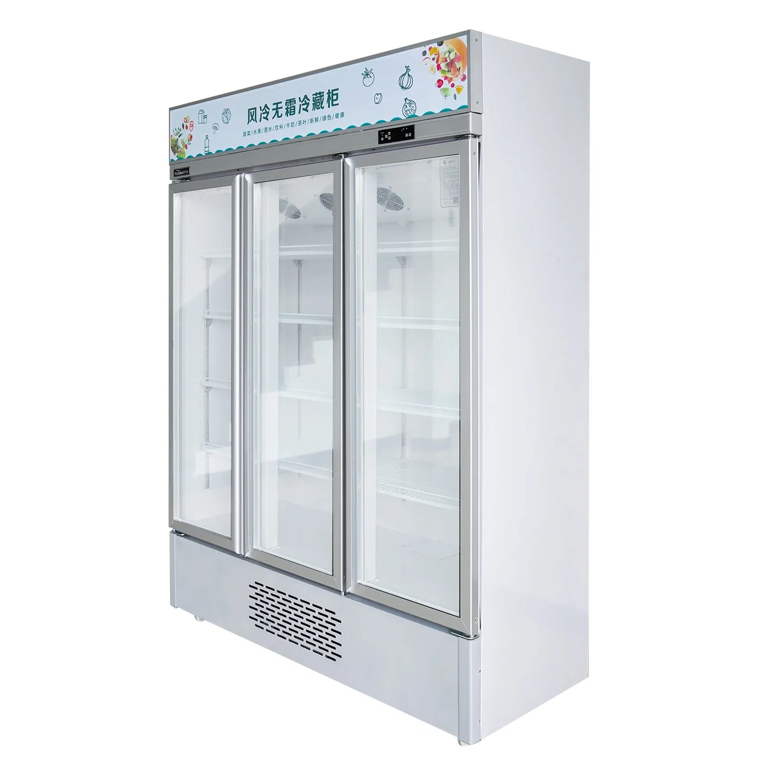 Supermarket and Restaurant Kitchen Use Commercial Vegetable Fresh and Drink Refrigeration Air-Cooling Show Case 820L LC-980W