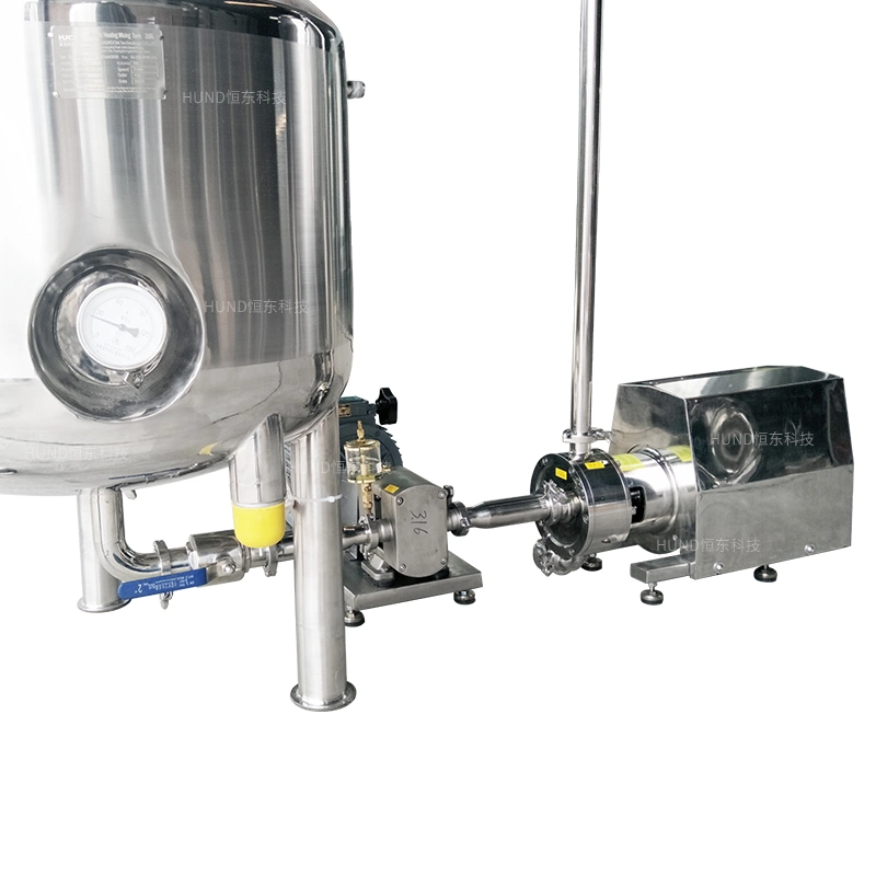 Electric Heating Liquid Powder Stainless Steel Mixing Tank with Inline High Shear Mixer