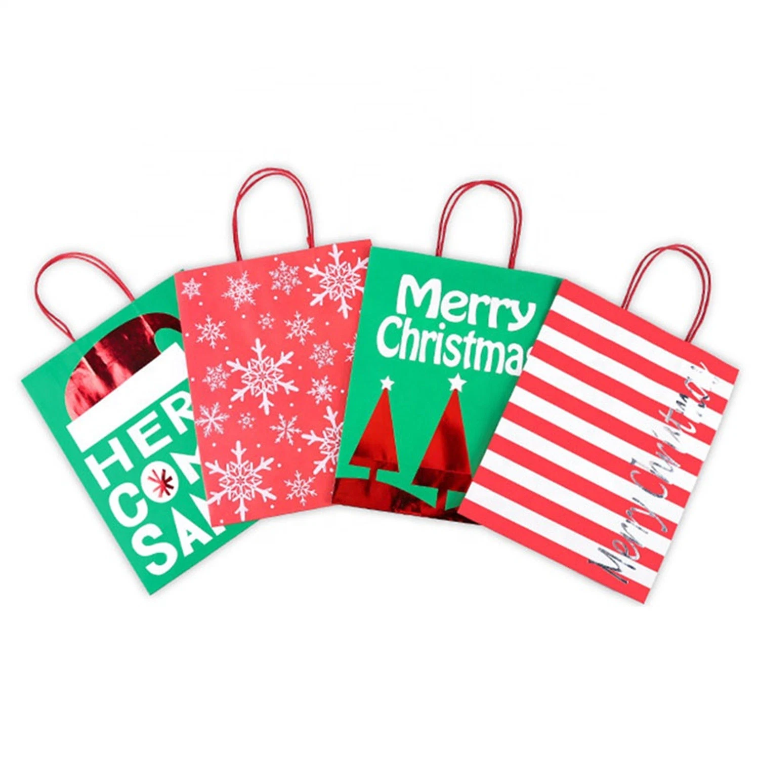 Biodegradable Environmentally Friendly Kraft Paper Shopping Bag Christmas Printing Paper Gift Bag Craft Boutique