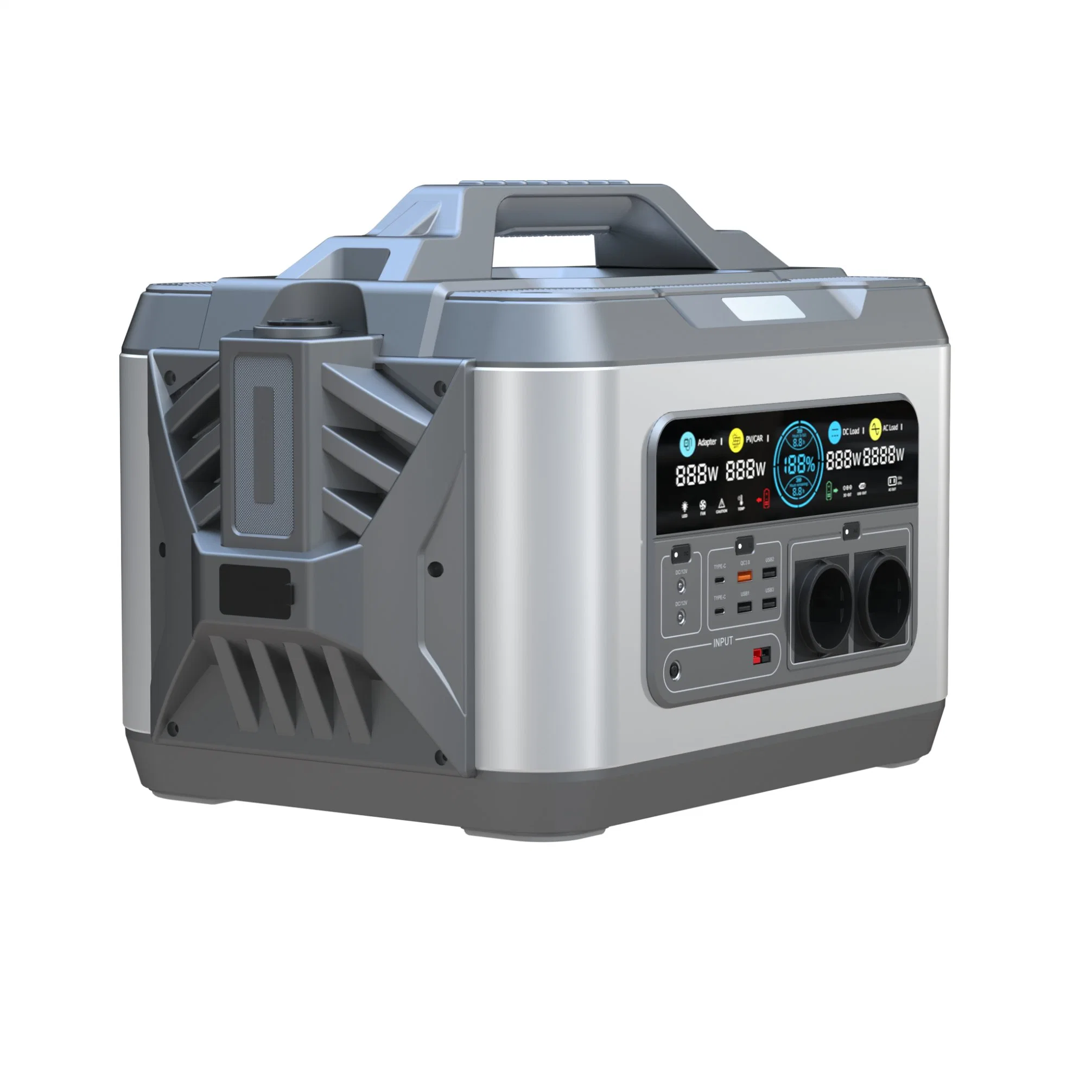 2200W Portable Power Station Lithium Ion Battery Pure Sine Wave AC Output 220V/60h Powerstation