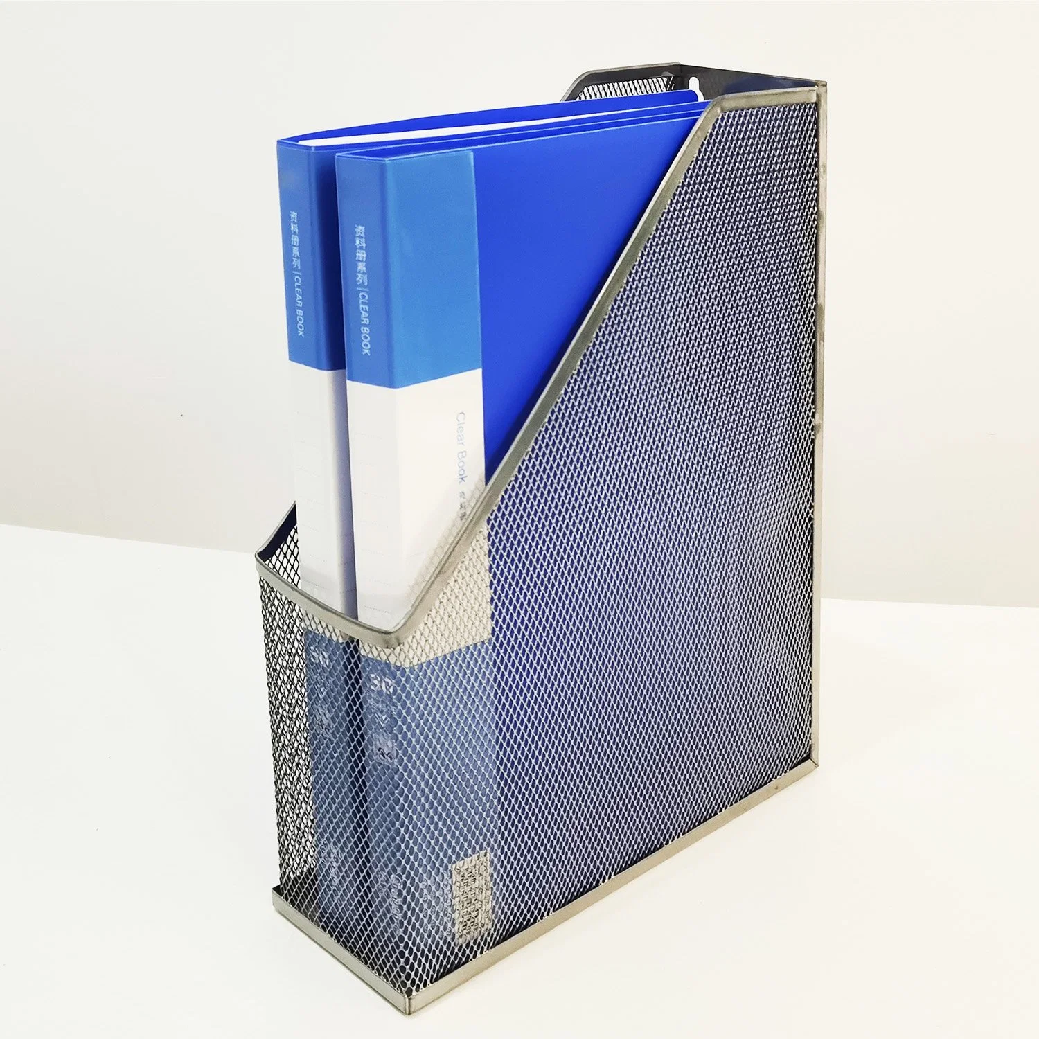 Factory Office School Magazine Documents Silver Metal Mesh File Holder