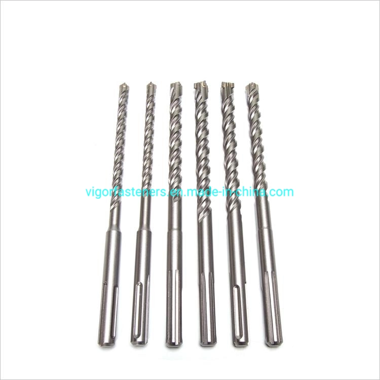 SDS Max/SDS Plus Drill Bits 4 Cutters Cross Tips Double Flute Electric Hammer Drill Bit Electric Hammer Drill Bit for Concrete Masonry