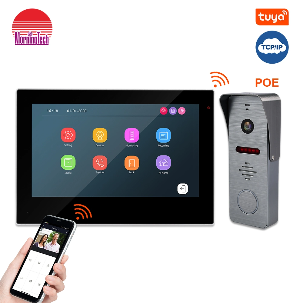 Novo sistema Smart Video Intercom para Apartamentos TCP/IP Door Bell Telefone de porta de vídeo com intercomunicador áudio com vídeo com câmara de vídeo com Wi-Fi elétrica