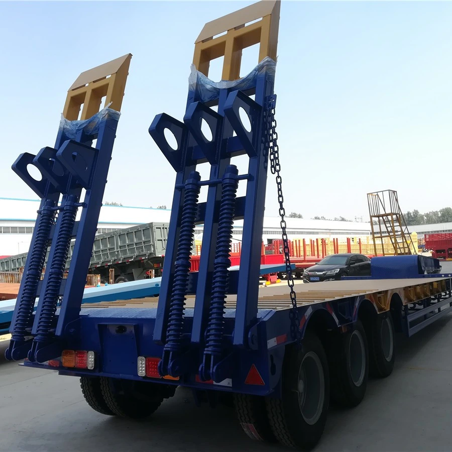 Best Use of Material 60 Tons 3 Axle Low Bed Semi Trailer Low Height Bed Trailer Low Bed Trailers for Sale