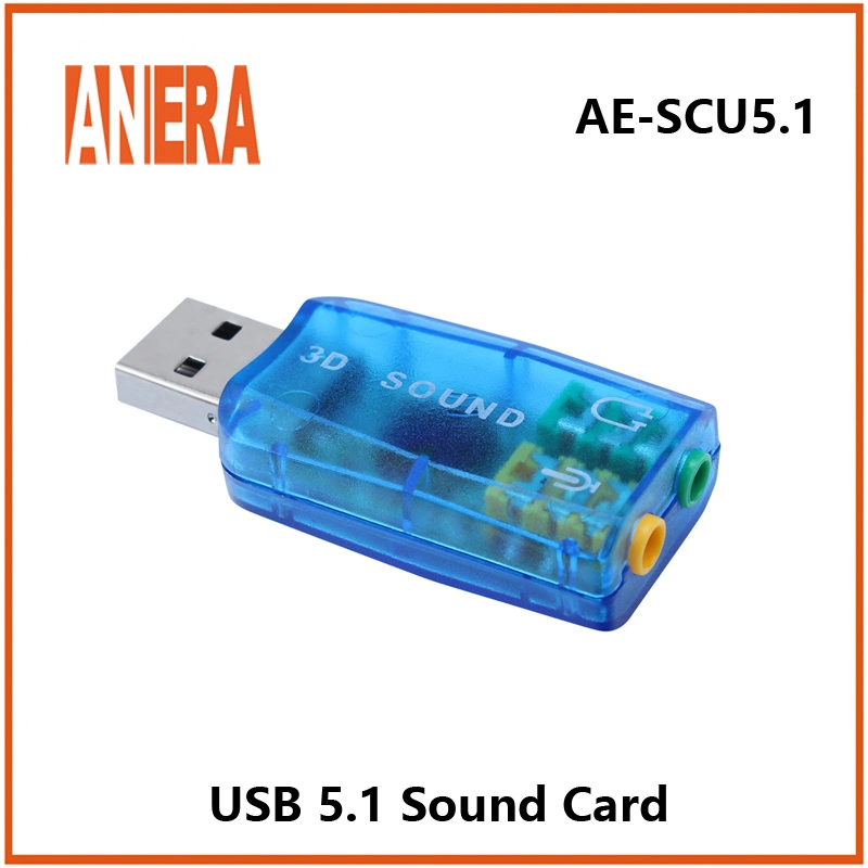 Placa de som sem fios externa USB para microfone do auricular