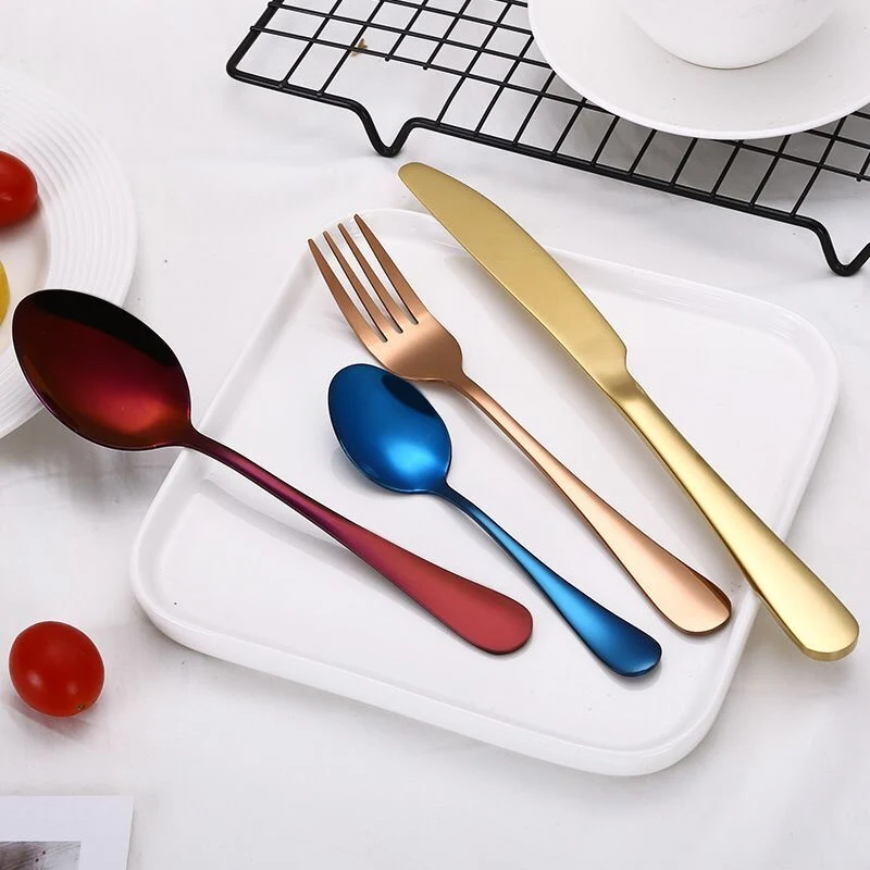 Stainless Steel Cutlery Set Fork Knife Spoon and Teaspoon Popular Set