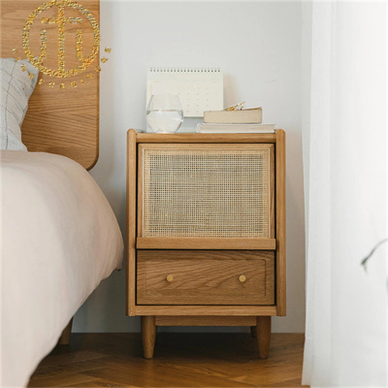 Japanese-Style Small Apartment Locker Rattan Customizable Living Room Nightstands