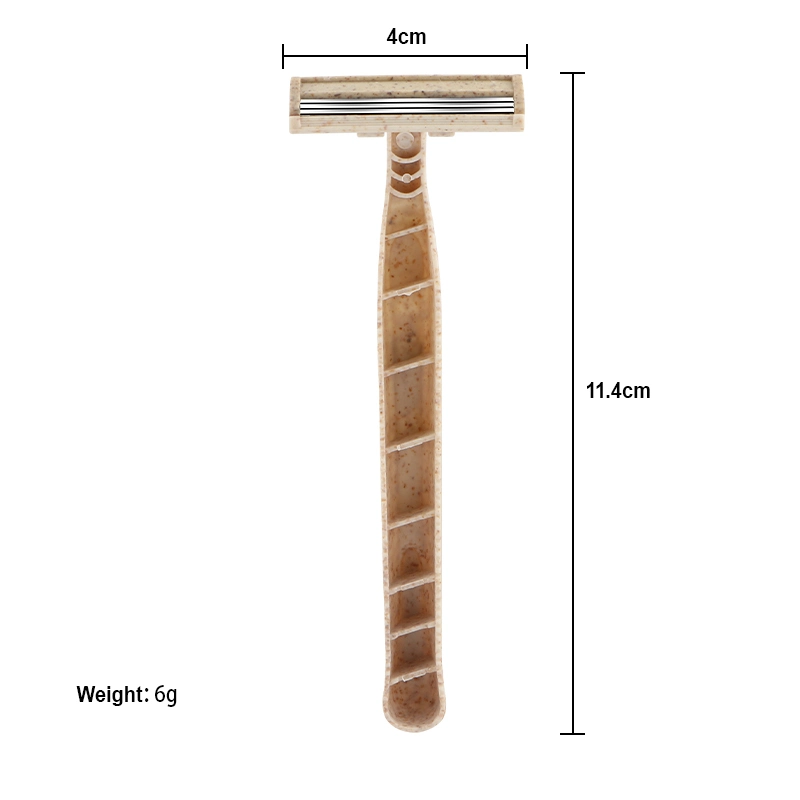 As lâminas triplo pura natureza Eco Natural Verde Palha de trigo material degradável Razor Hotel degradáveis navalha corte